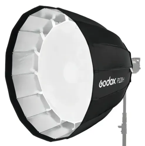 um Softbox Parabólico Octogonal da Godox P120h de 120cm de diâmetro.