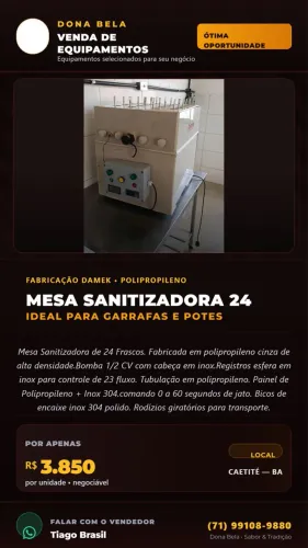Equipamentos de inox 