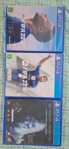 Lote 3 Jogos PS4 Originais - FIFA 23 + FIFA 22 + Sombras De Mordor (GOTY)