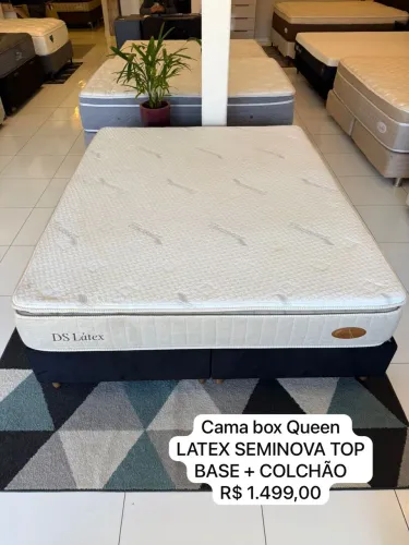 Cama box QUEE SIZE LÁTEX SEMINOVA TOP - ENTREGAMOS 