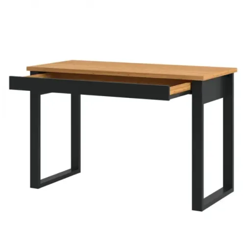 Mesa para Escritório Grande 100% MDF 1 Gaveta 118cm Industrial Freijó e Preto