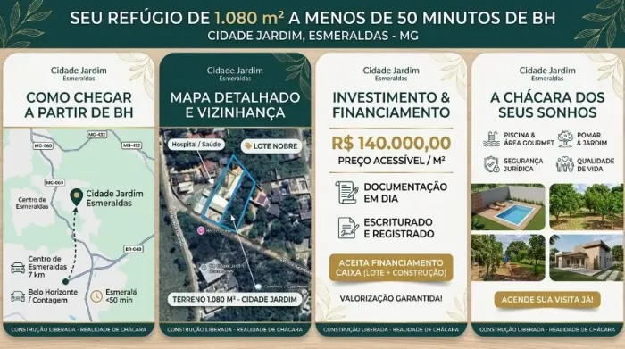 O seu refúgio de 1.080 m² próximo a BH | Cidade Jardim - Esmeraldas