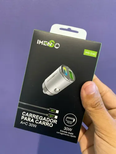 Carregador Veicular Carro 30w A+C Turbo Imesto IMS-214C
