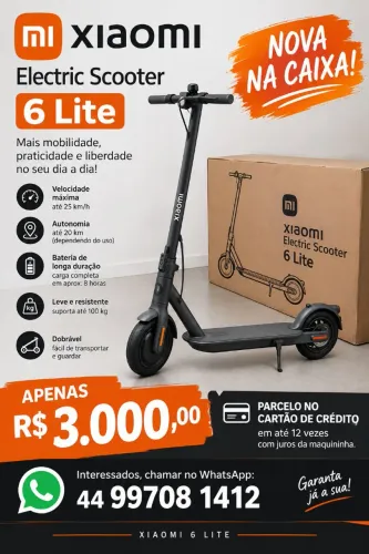 Vendo patinete elétrico xiaomi 6 lite novo