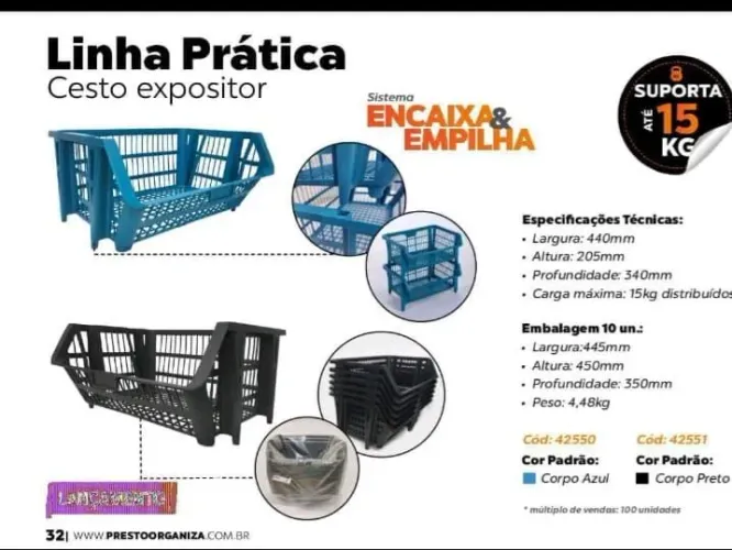 Expositor Empilhável com 5 Cestos