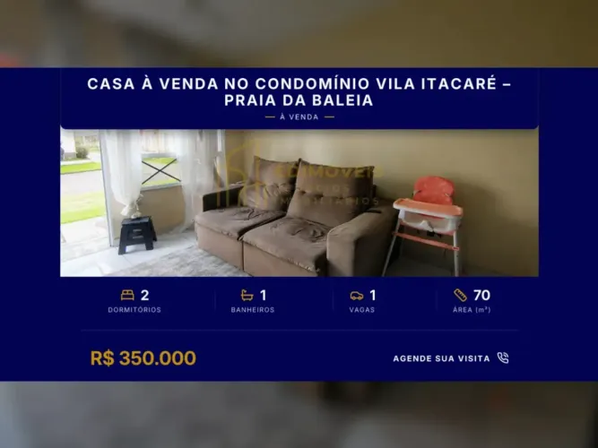 Seu novo lar na Praia da Baleia: Casa em condomínio com ótima infraestrutura!