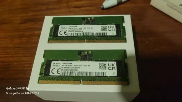 Memória Ram notebook 16gb (2x8) ddr5 4800mhz 