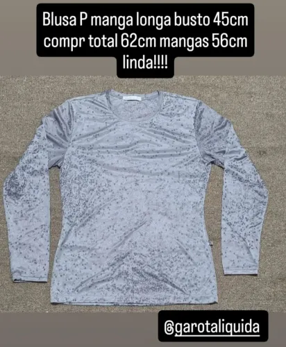 Blusa P manga longa busto 45cm compr total 62cm mangas 56cm linda!!!!