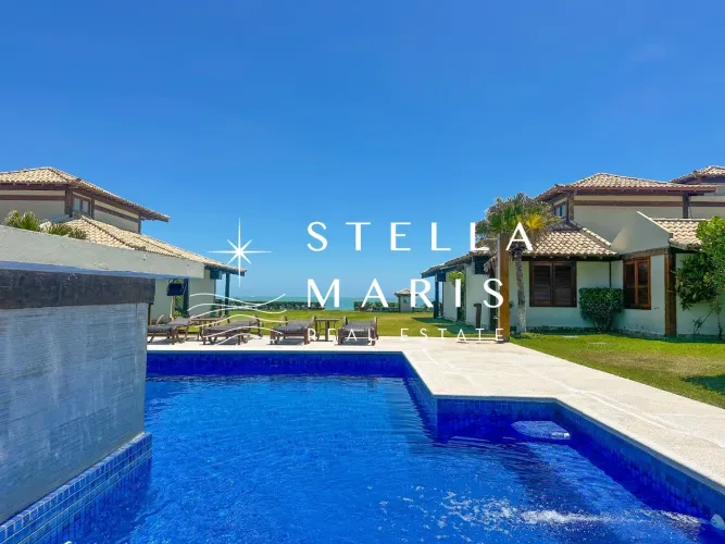 Manguinhos, Cond. Piazza Del Mare. Casa Duplex com 292 m2 e vista FRONTAL MAR, à venda em