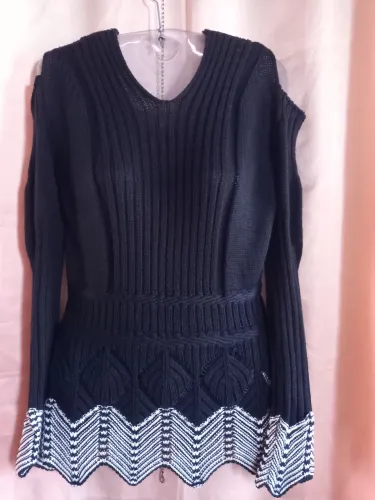 blusa de tricô rissie preta manga longa tamanho M