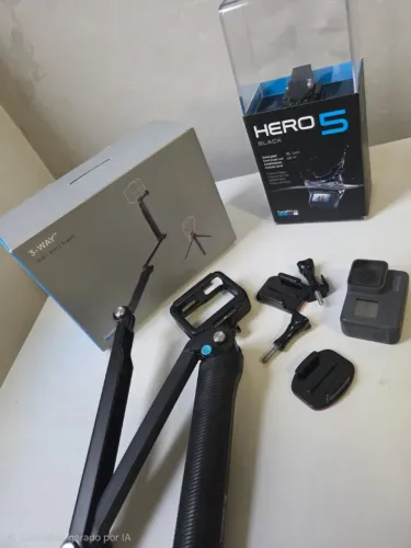 câmera go pro hero 5 black + tripé / pau de selfie