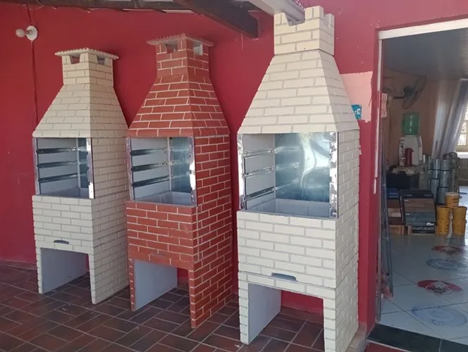 Churrasqueira modelo tijolinho pintada 65