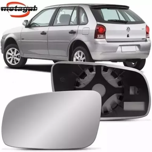 Lente Retrovisor Vw Gol G3 G4 1999 à 2009 - L Esquerdo - Lente C/ Placa - Metagal RWHM13