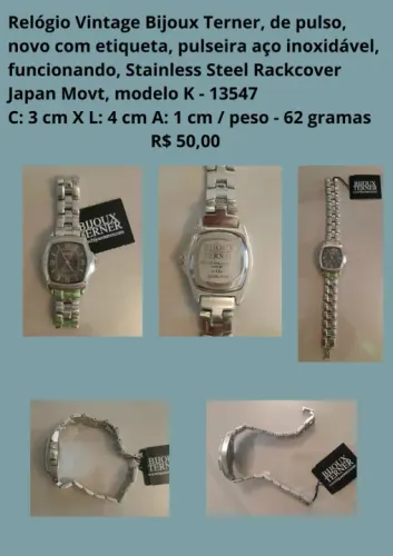 Relógio Vintage Bijoux Terner, modelo K-13547