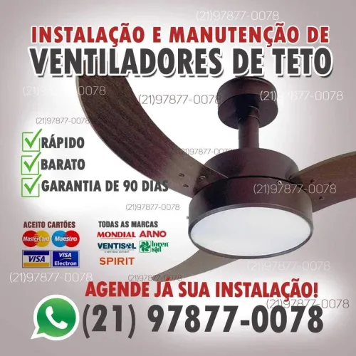 Instalação e conserto para ventilador teto