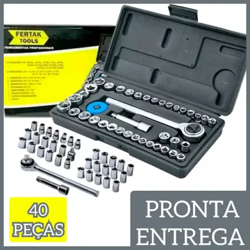 JOGO DE SOQUETES 40 PECAS COM CATRACA