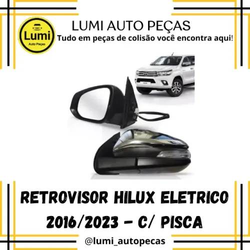 Retrovisor Hilux 2016/2023 Eletrico C/Pisca - NOVO 