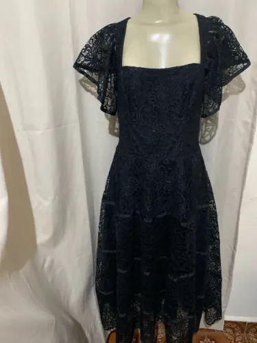 Vestido de renda preto Blessed Ateliê NOVO
