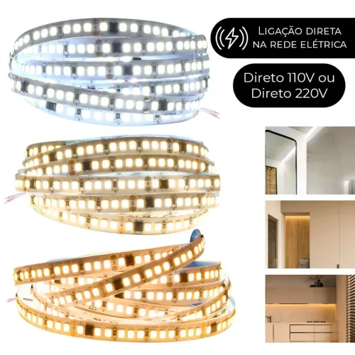 Fita LED 10 m 220V 192 leds (Distribuidora JK Eletrônicos, Honestidade e Qualidade)
