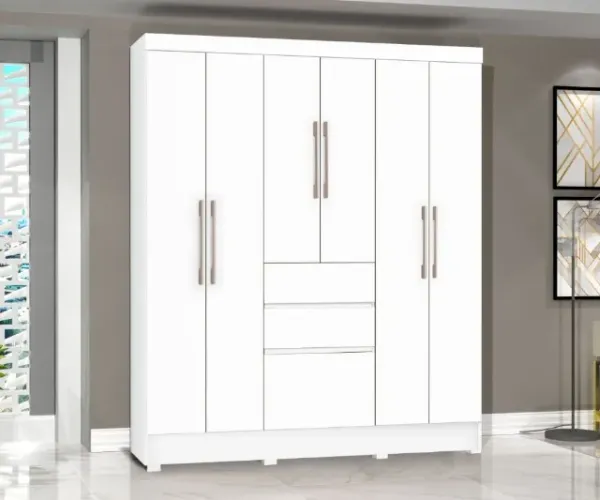 Guarda Roupa Casal 6 Portas 2 Gavetas Direto da Fabrica Fazemos Entrega