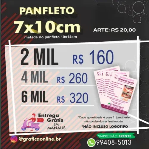 2 mil Panfletos RS 160,00 e Entrega Incluso