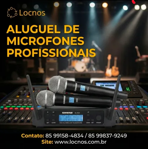 Aluguel de microfones sem fio shure