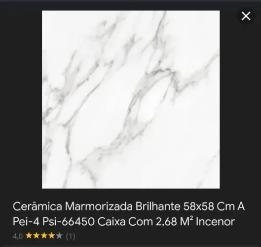 Cerâmica marmorizada 58x58