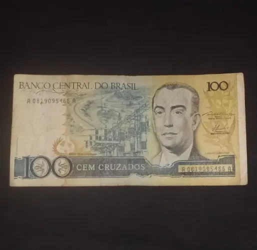 cédula 100 cruzados - juscelino kubitschek - (colecao colecionadores antiguidades