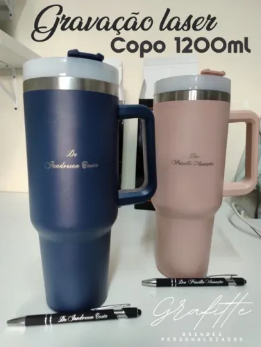 Copo térmico duplo inox - 1200 ml - Personalização á laser!!