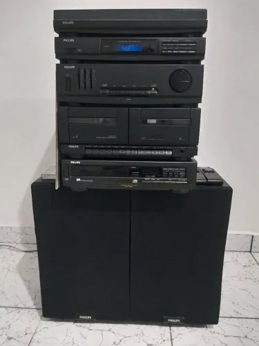 Som Philips As405 3x1, entrada Aux. cd/tv + peças de reposição 