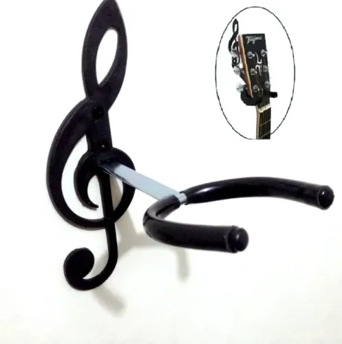 Suporte de Violão, Guitarra, Contrabaixo - Parede Modelo Clave de Sol