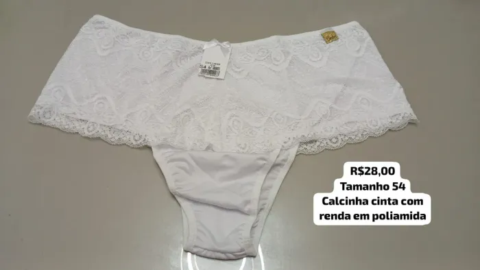 Calcinhas cinta com detalhe em renda tamanho 54