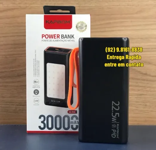 Carregador Portatil 30mah com Lanterna