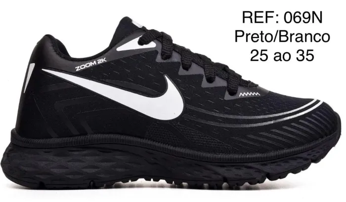 Tênis Nike Zoom 2K Preto/Branco infantil