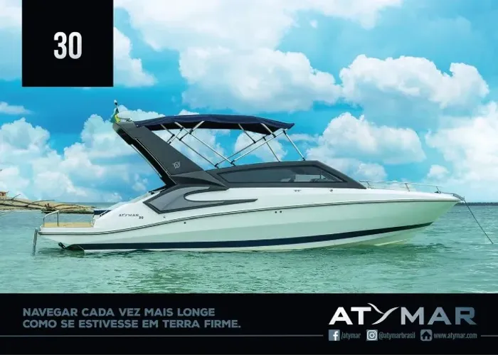 ATYMAR 30 pés 2025 com motor de centro Mercuriser 300HP gasolina