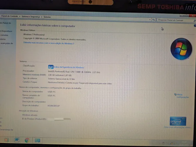 Notebook STI Toshiba