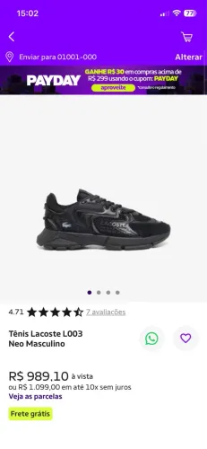 Tênis da Lacoste original na caixa n39