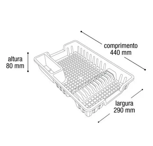 Escorrredor Plastico De Louça - Branco 25645