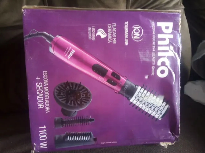 Escova Rotativa Modeladora Philco Beauty Shine+Acessórios