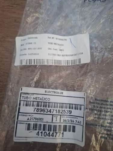 Tubo Metálico Electrolux<br>