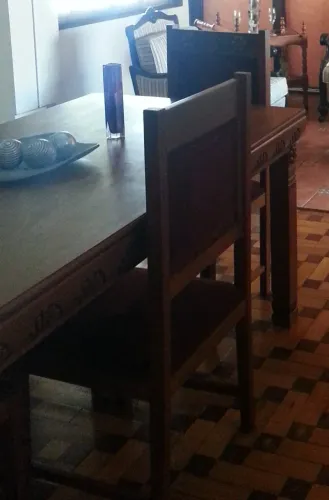 mesa jantar madeira usada 4 cadeiras