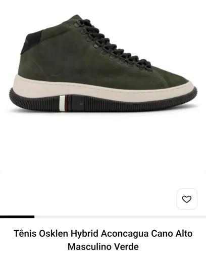 Tênis Osklen Hybrid Aconcagua Cano Alto Masculino Verde