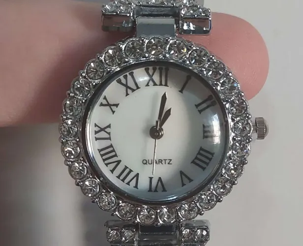 Relógio + Pulseira Feminina Cravejada 