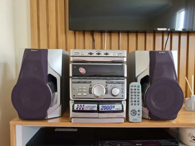 Mini System Som Sony GRX500 2000W c/ Controle Original<br>