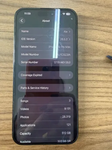 iPhone 15 Pro Max 512 GB - Titânio Preto + Capa Original Apple MagSafe