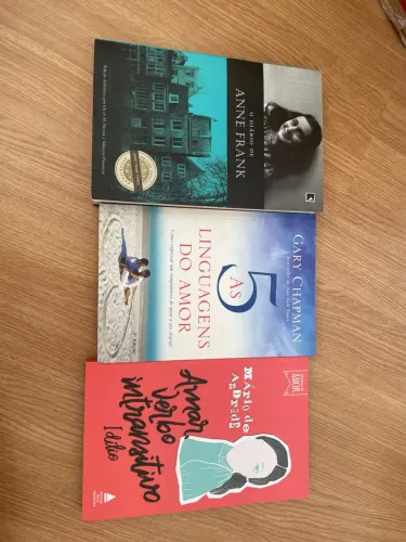 KIT 3 LIVROS | ANNE FRANK + 5 LINGUAGENS DO AMOR + MÁRIO DE ANDRADE