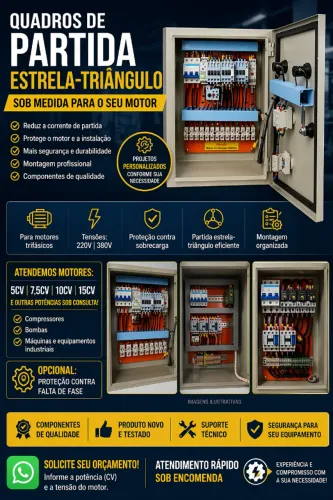 Quadro Estrela Triângulo Sob Medida Trifásico Motores