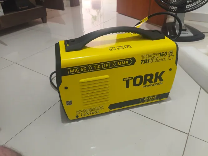 Máquina de solda 160A tri solda com.capacete e luva