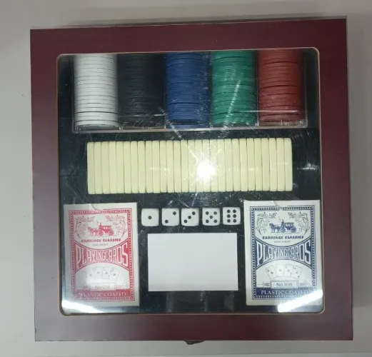 caixa de jogos poker dominó baralho