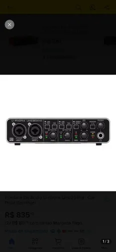 Interface de áudio Behringer U-Phoria UMC204HD